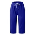 thumbnail image 3 of Girls' Solid Color Mid Waist Capri Pants - Elastic Waist Slimming Casual Trousers, 3 of 4