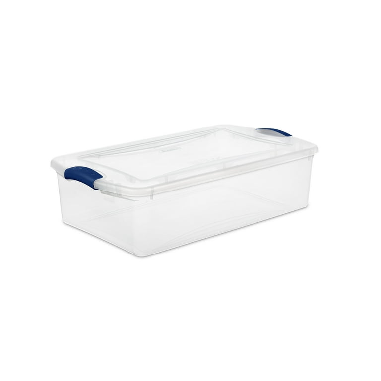 Sterilite 32-Qt. Teal & Clear Latch Storage Tote With Lid