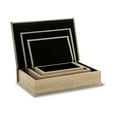 thumbnail image 4 of Benjara Jolly Decor Storage Book Box Set of 3, Beige Linen, Black Velvet Lining, 4 of 5