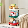 thumbnail image 6 of Qholemyo Living Room Snack And Fruit Cart Three Tier Multifunctional Mobile Storage Rack with Storage Snack Containers Book Shelf for Baby Bookcase Bathroom And Kitchen, 6 of 6