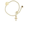 thumbnail image 2 of Delight Jewelry Goldtone Small Ankh Gold-tone Rose Link Chain Bracelet, 6.25"+1.75" Extender, 2 of 4