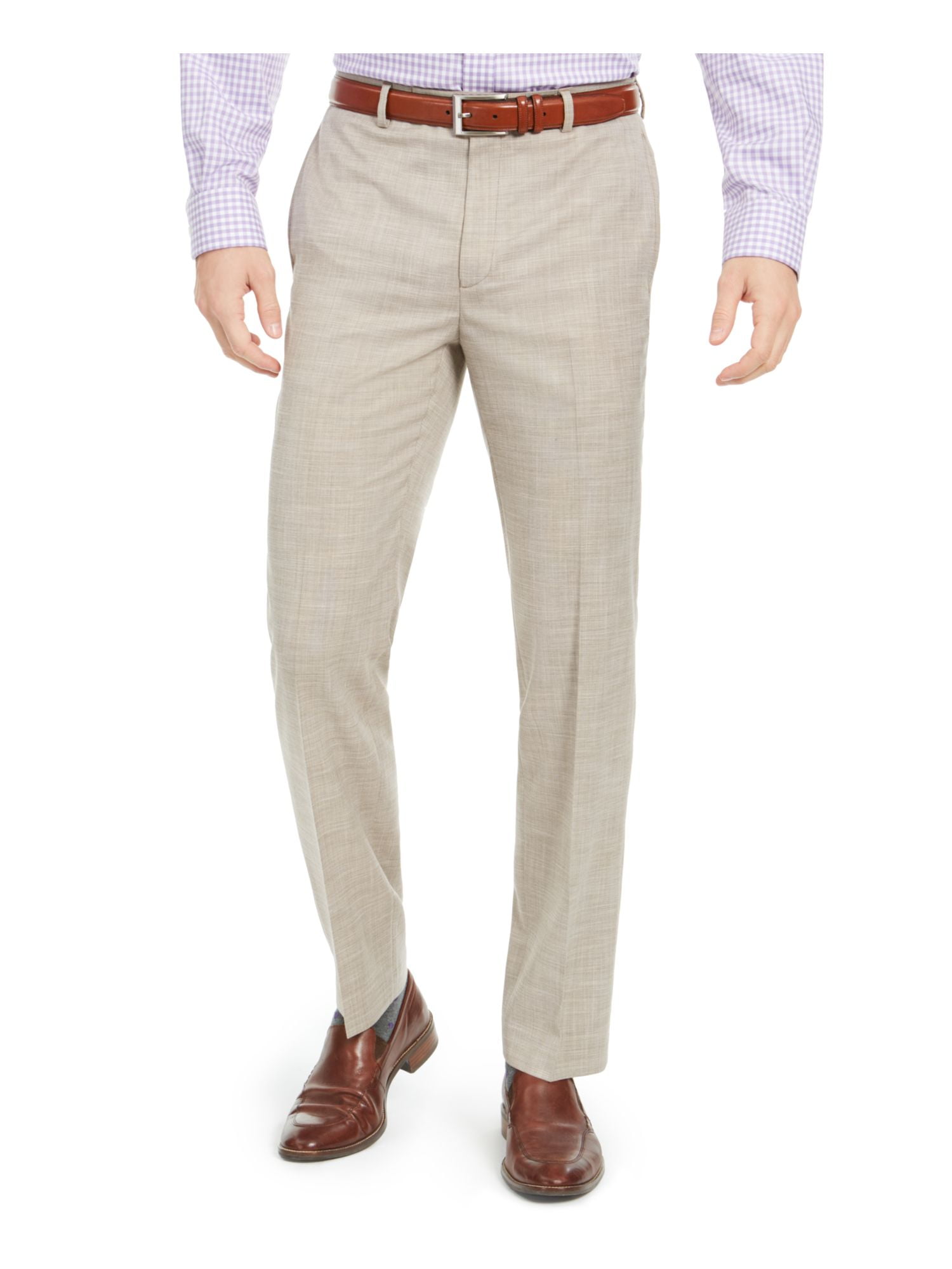 LAUREN RALPH LAUREN Mens Beige Flat Front, Straight Leg Classic Fit ...