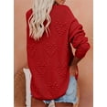 thumbnail image 2 of Womens Cute Heart Love Print Valentine Sweater Tops Oversized Crew Neck Dot Ball Loose Knitted Jumper Pullover, 2 of 4