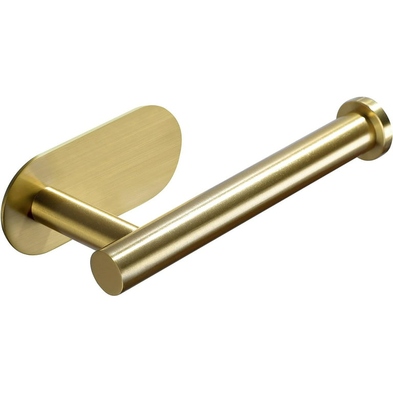 Brushed Gold Stainless Steel Toilet Roll Paper Holder Self Adhesive Stick
