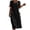 Black, variant on Women's Round Neck Cold Shoulder Midi Dress Tie Sleeve Detail With Pockets Loose Fit Casual Summer Dress For Daily Wear