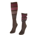 thumbnail image 3 of Sierra Socks Women's Slouch or Knee High Geometric Patterned Organic Cotton Socks (Brown, 2 Pairs), 3 of 6