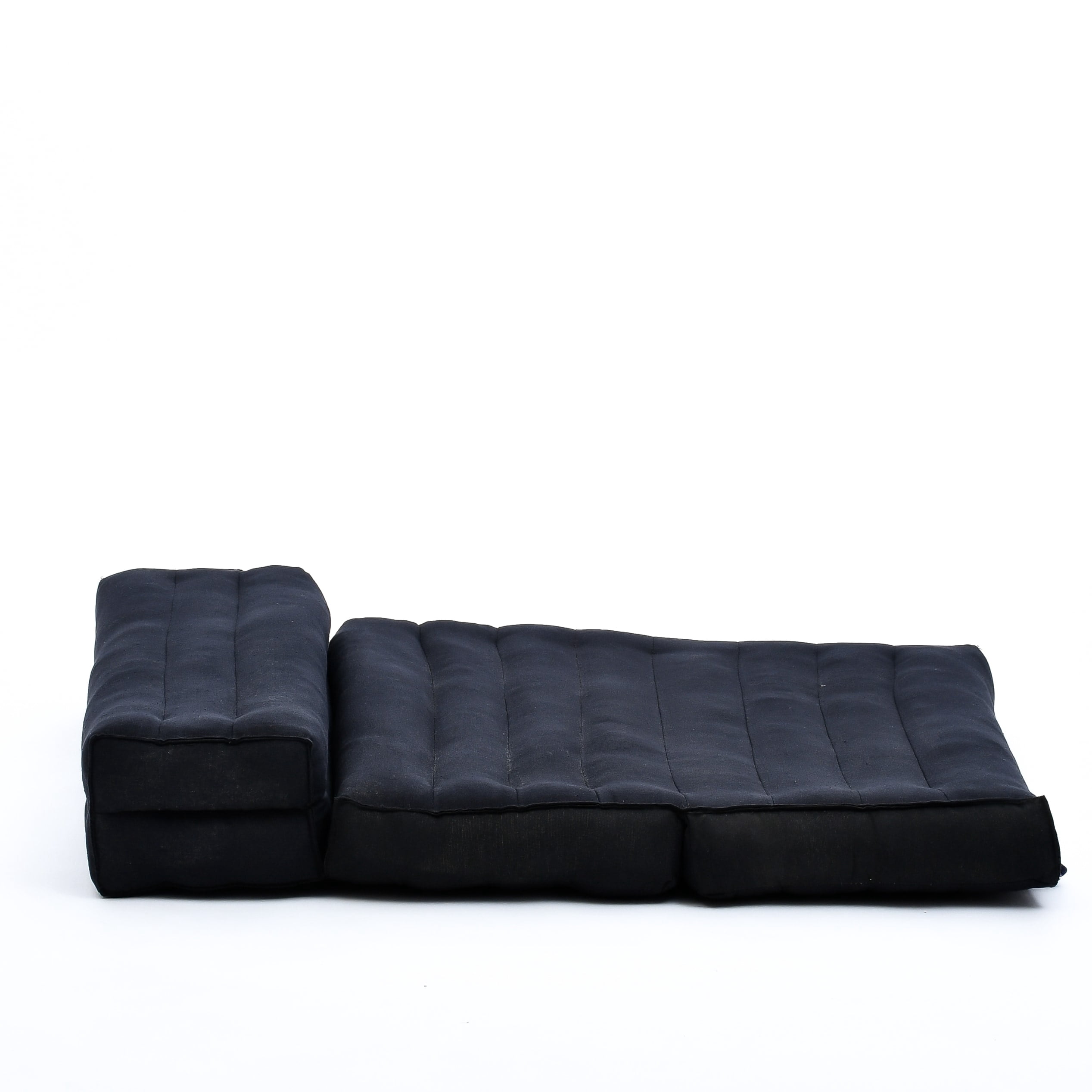 Leewadee Foldable Floor Mattress – 2 in 1 Floor Meditation Mat for Yoga and Relaxation, Seating Futon with Kapok, 20 x 28 inches, Black