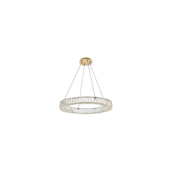 Open Box Monroe 26 inch LED round single pendant in gold