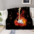 thumbnail image 3 of Music Guitar Gifts Blanket - Rock Musical Instruments Art Theme Throw for Guitar Players Women Men Music Enthusiast Band Singer Birthday Christmas Lightweight Blanket 60"x80", 3 of 6