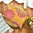 thumbnail image 5 of Welcome Flowers Throw Pillow Covers 12x20 Inch Yellow Orange Red Dahlia Floral Leaves Home Decor Throw Waist Pillow Cover Cushion Cases Cotton Linen Rectangular Pillow Case for Sofa Couch, 5 of 6
