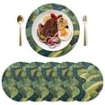 thumbnail image 4 of Round Grid Placemat ,One Sizex6, Round Placemat, PVC Plate Mat，15.4 Inch Non-Slip and Heat Resistant, Table Placemat, Dining Room Placemat Green River and Trees, 4 of 7