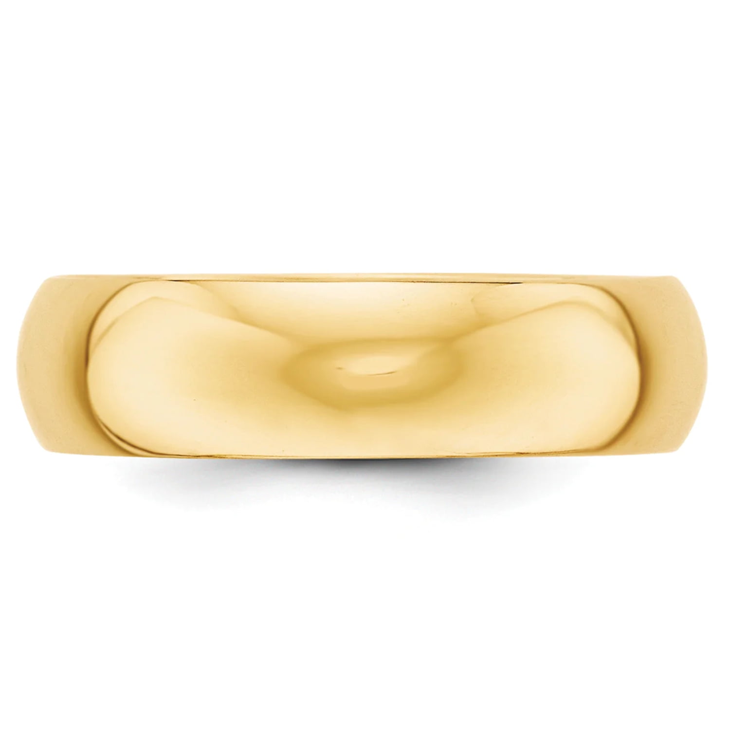 Finest Gold 10K Yellow Gold 6 mm Half Round Band - Size 8