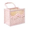 thumbnail image 2 of Storage Basket Boho Woven Fabric Storage Basket,Large Collapsible Floral Laundry Hamper Portable Folding Storage for Clothes Toys （Pink）, 2 of 6