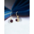 thumbnail image 4 of JewelersClub 1.35 CTW Ruby Drop Earrings – 14k gold-plated Silver (.925)| Hypoallergenic Drops for Women - Round Cut Set with Lever Backs, 4 of 5