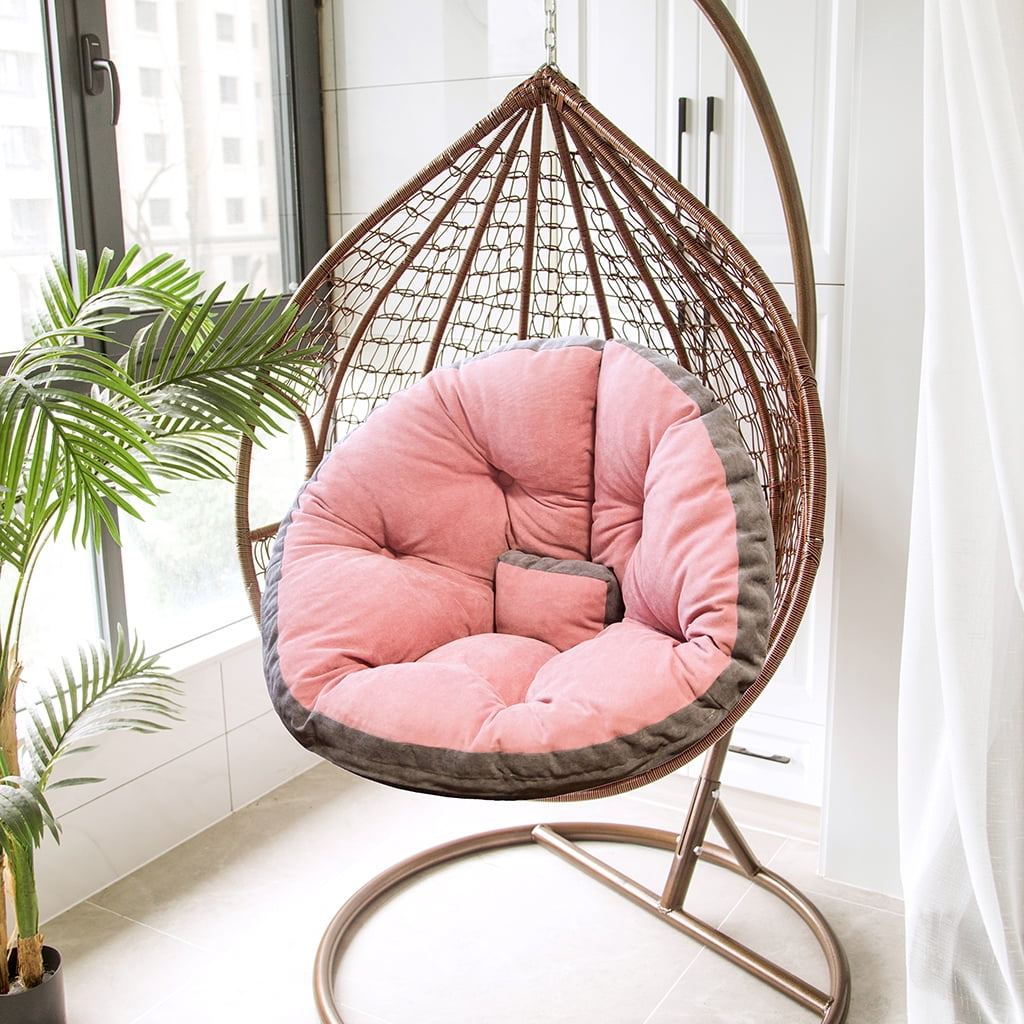 AYGJKIE Hanging Chair Cushion Chair Cushion with Backrest Seat Thick Patio  Hanging Egg Chair Cushion Swing Chair Cushion for Recliner (Color : Pink