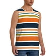 thumbnail image 2 of Haiem Men's Colorful Pastel Stripes Print Tank Tops Summer Sleeveless Cut Off Workout T-Shirts Fitness Vest Athletic Undershirts-3X-Large, 2 of 8