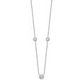 thumbnail image 7 of Auriga Fine Jewelry 925 Sterling Silver Rhodium-plated 3 Station CZ Necklace for Women 18", 7 of 7