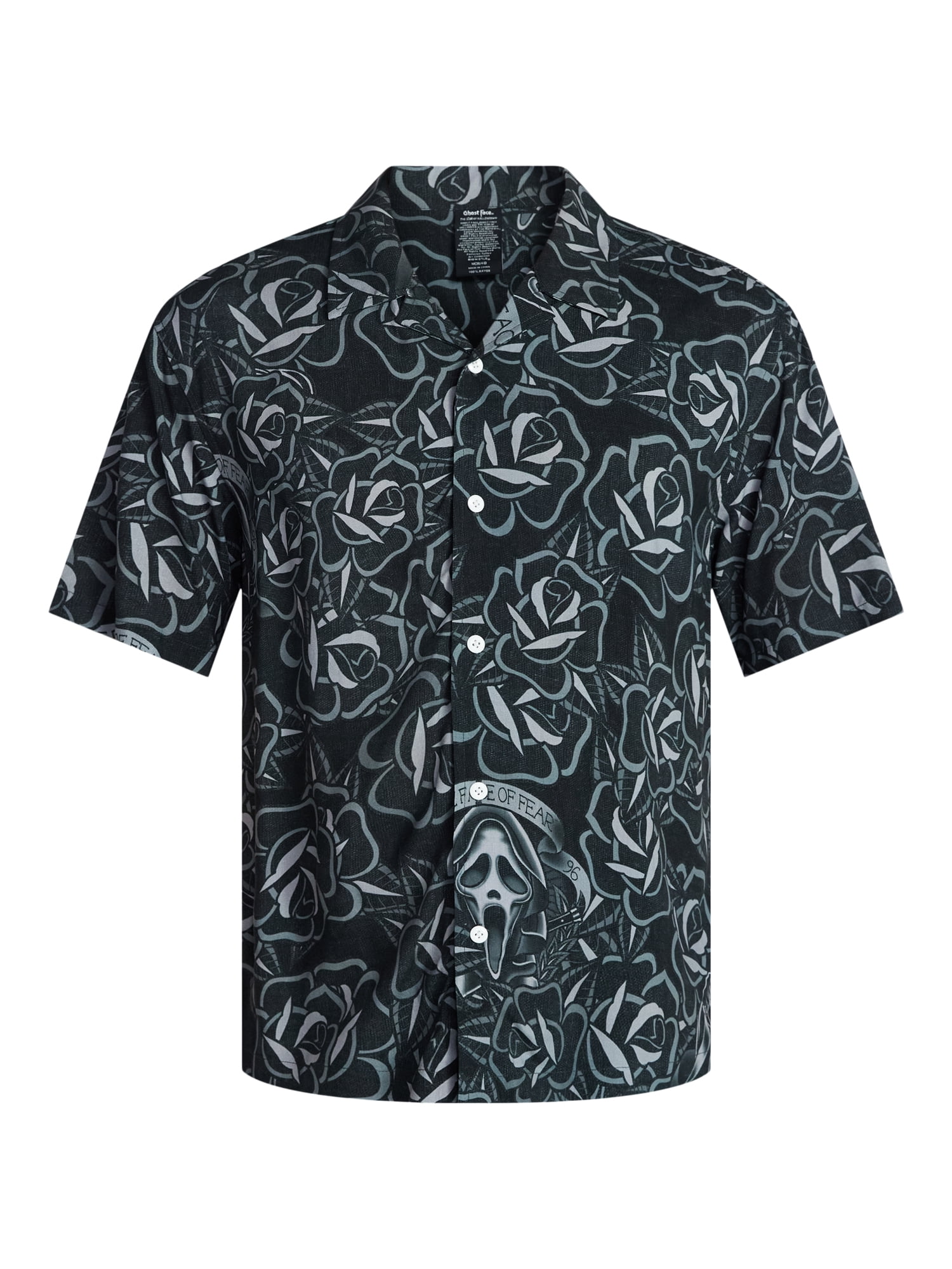 Ghostface Men's and Big Men's Woven Shirt with Short Sleeves, Sizes S-3XL