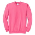 thumbnail image 5 of Mens Core Fleece Classic Crewneck Cotton/Poly fleece Sweatshirt Neon Pink M, 5 of 6
