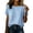 Light Blue Tops, variant on Htigea Women's Cotton Linen T-Shirt Casual Crew Neck Short Sleeve Tops Side Buttons Casual Loose Fit Tees Summer Clothes Light Blue S