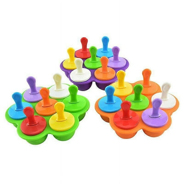 Contenedor de alimentos congelados para bebés, recipiente de silicona con tapa hermética y 7 compartimentos independientes, bandeja para congelar alimentos.