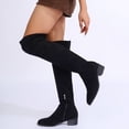 thumbnail image 7 of Thigh High Boots for women Black Platform Suede Over The Knee Boots Lug Sole Tall Boot Side Zipper Long Dress Boot, 7 of 7