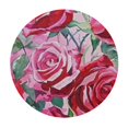 thumbnail image 4 of HAOXIT Round Tablecloth Red s,red flower art beautiful Washable Polyester Table Cloth Table Cover Decorations for Picnic,Kitchen,Holiday Party 38-42, 4 of 8