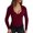 Red Shirts, variant on CAIVO Women Plus Size Long Sleeve Knitted For Fashionable Autumn Slim Fit Basic Shirts U-Neck Birthday Solid Color Summer Blouse Back To School Tops