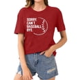 thumbnail image 2 of LYXSSBYX Plus Size Womens Shirts Clearance Women's Baseball Sport Printed T-Shirt with Round Neck and Short Sleeved Top, 2 of 4
