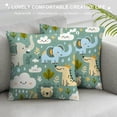 thumbnail image 3 of Ullo0ord Kids Pillow Cover for Kids Adults Cartoon Cute Print Square Soft Throw Pillow Natural Wild Animal Pattern Decorative Cushion Cover for Living Room Bedroom,Single Pack 18x18in, 3 of 5
