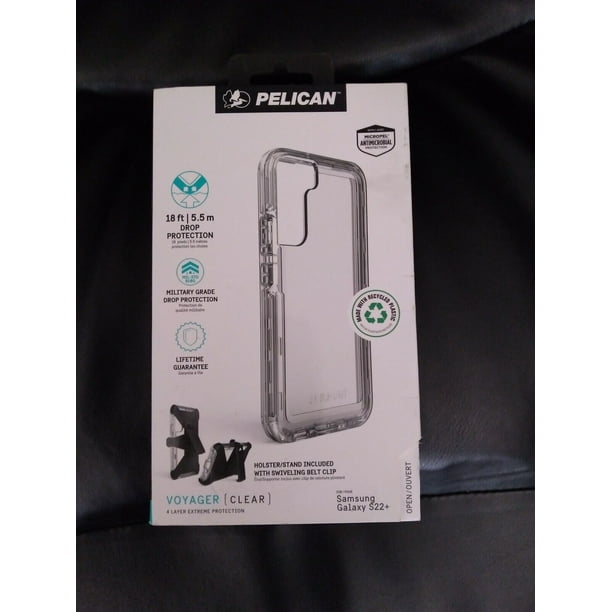 Pelican Voyager Case with Holster and Stand for Samsung Galaxy S22+ Clear