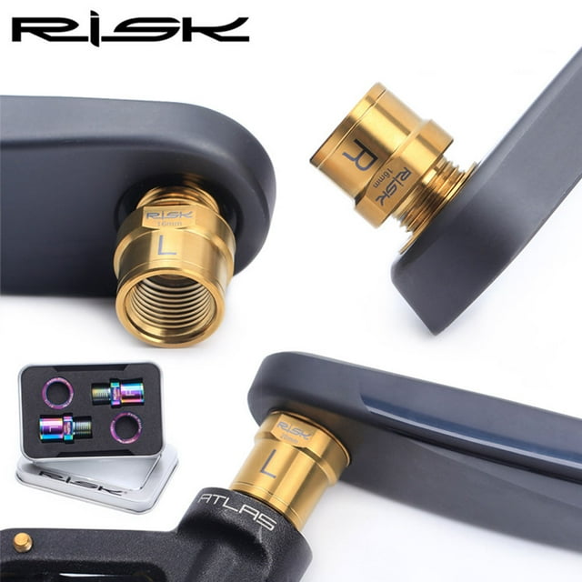RISK Bike Pedal Extender Replacement Universal Bicycles Installation Components Axle Extension Bolt Screw Spacer Pedals Accessories Golden 16mm