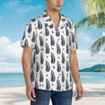 thumbnail image 5 of Daiia Blue Leaves Hawaiian Shirt for Men Gentle Cotton Regular Short Sleeve Casual-Small, 5 of 9