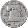 thumbnail image 2 of 1951 Franklin Half Dollar VG Very Good 90% Silver 50c US Coin Collectible, 2 of 2