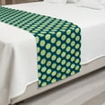 thumbnail image 2 of Floral Bed Runner, Repetitive Spring Season Flowers Round Retro Ornaments Flourishing, Decorative Accent Bedding Scarf for Hotels Homes and Guestrooms, Queen, Dark Teal Yellow, by Ambesonne, 2 of 2