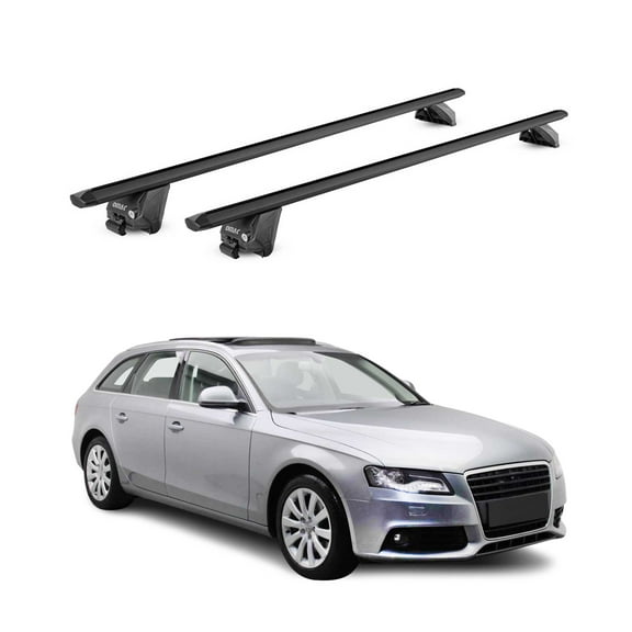 OMAC Roof Rack Cross Bars Luggage Carrier for Audi A4 Wagon 2006-2016 Alu Black 2X