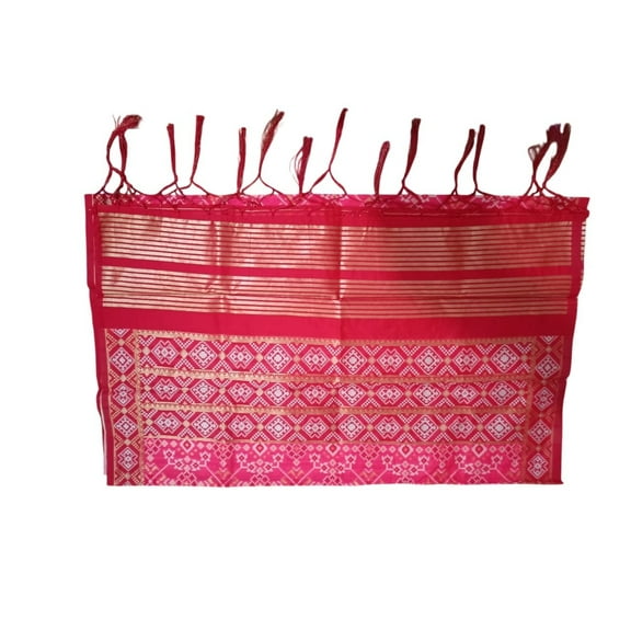 AlchemicLiving Women's Woven Silk Gajri Pink Blend Patola Bandhani Dupatta with Tassels - Elegant Chunni for Women and Girls - Size: 1M x 2.25M