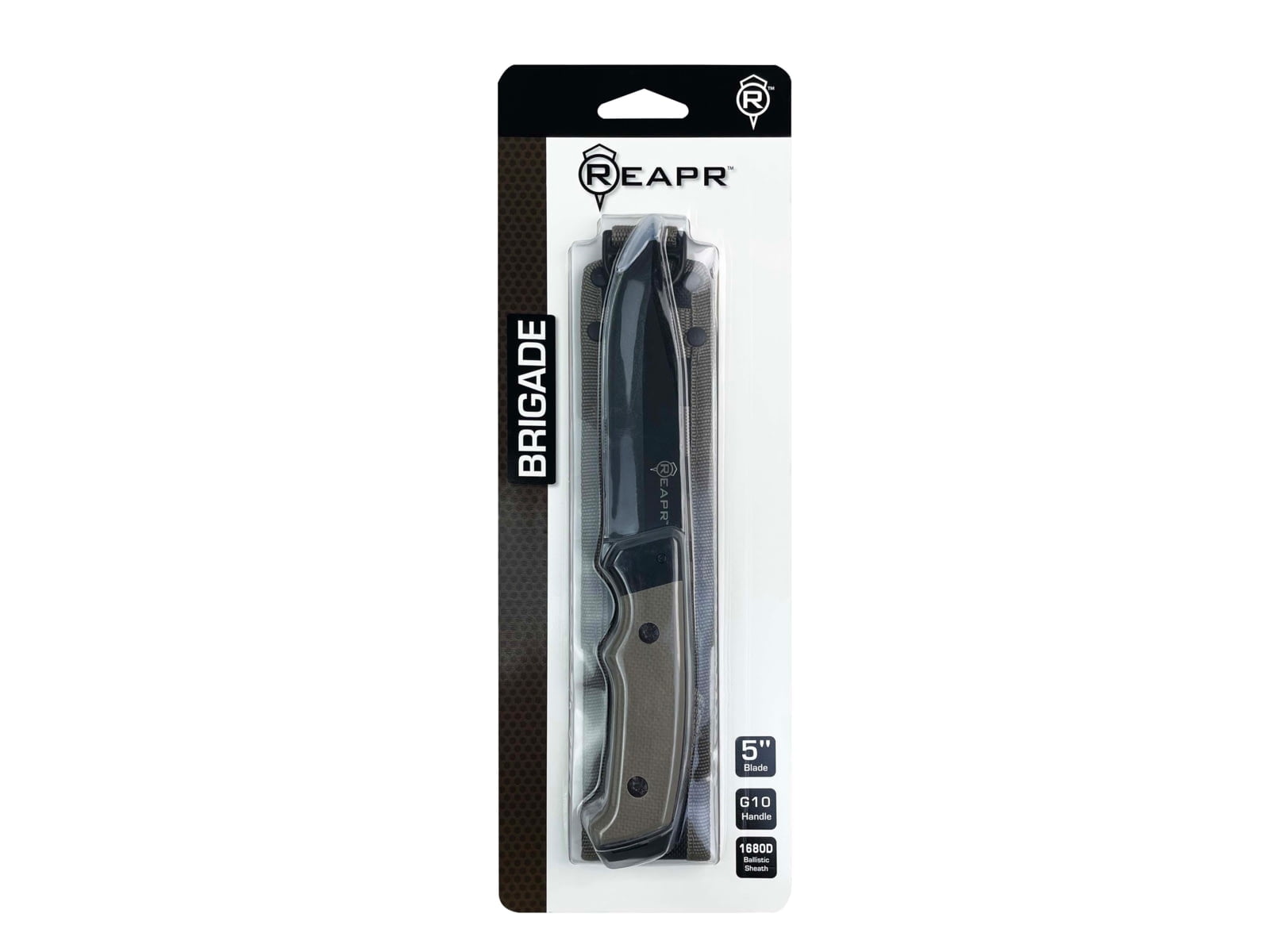 Reapr Brigade Fixed Blade Knife, 5in, 3Cr13 Stainless Steel, Brown