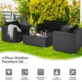 thumbnail image 6 of Patiojoy 4PC Patio Rattan Wicker Conversation Furniture Set Sectional Sofa & Coffee Table Black, 6 of 8