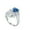 Blue, variant on Black/Green/Red Adjustable Moissanite Ring for Women 2 Carat Diamond Engagement Rings 18K White Gold 925 Sterling Silver Moissanite Ring Lab Diamond Rings Womens Diamond Rings