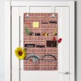 thumbnail image 2 of Abstract Hanging Pocket Organizer, Repeating Hispanic Ethnic Art Design Stitched Look Print, Printed Polyester Storage Bag with Pockets, 21" x 31", Dark Salmon Sand Brown, 2 of 2