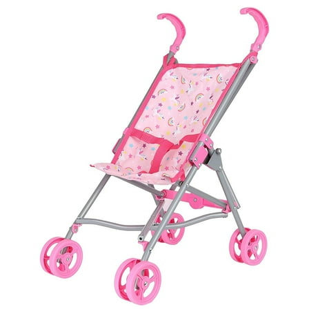 Dream Collection, Doll Stroller - Metal Fold Up and Down Umbrella Stroller for Realistic Pretend Play, Pink - 23”