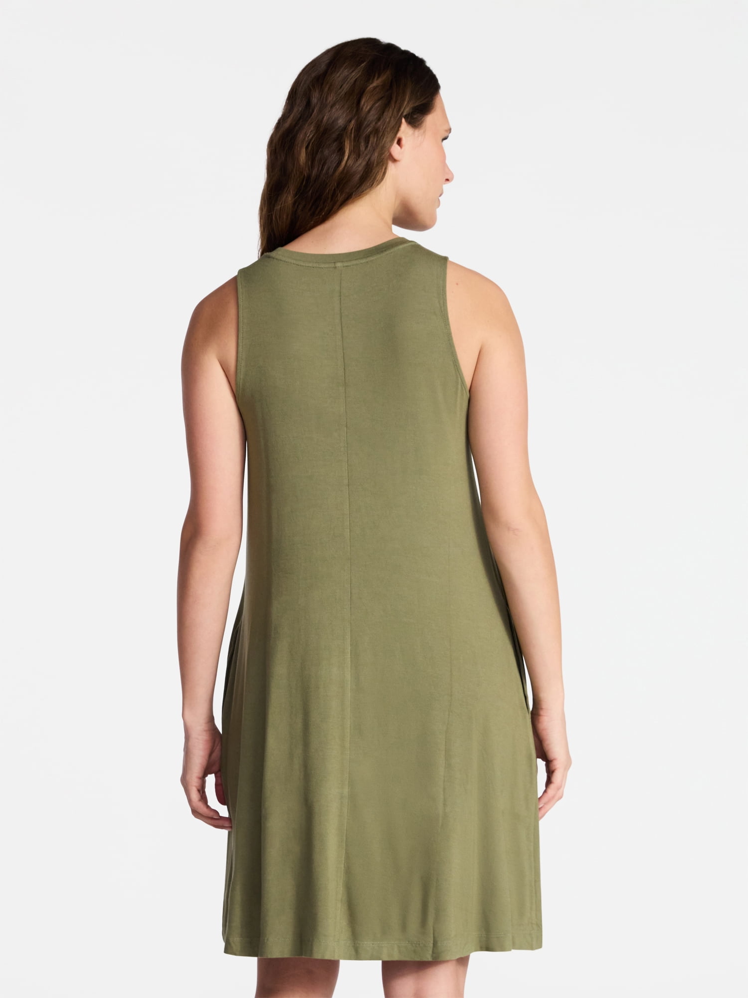 Time and Tru Women’s Sleeveless Knit Swing Dress, Sizes XS-XXXL