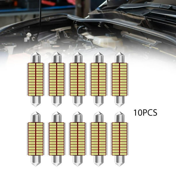 10 Uds. Bombillas de luz de techo luz brillante accesorios de luz de maletero bombilla de luces traseras de 41mm