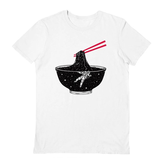 Spacey Gracey - Camiseta Ramen Espacial para Adultos Unisex (Blanco)