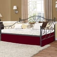 thumbnail image 3 of Pleated Bed Skirt with Split Corners for Daybeds - Three Side Coverage - 100% Brushed Microfiber Bed Skirt with 21" Inches Drop - Full Size 54" x 75" (Burgundy Solid), 3 of 7