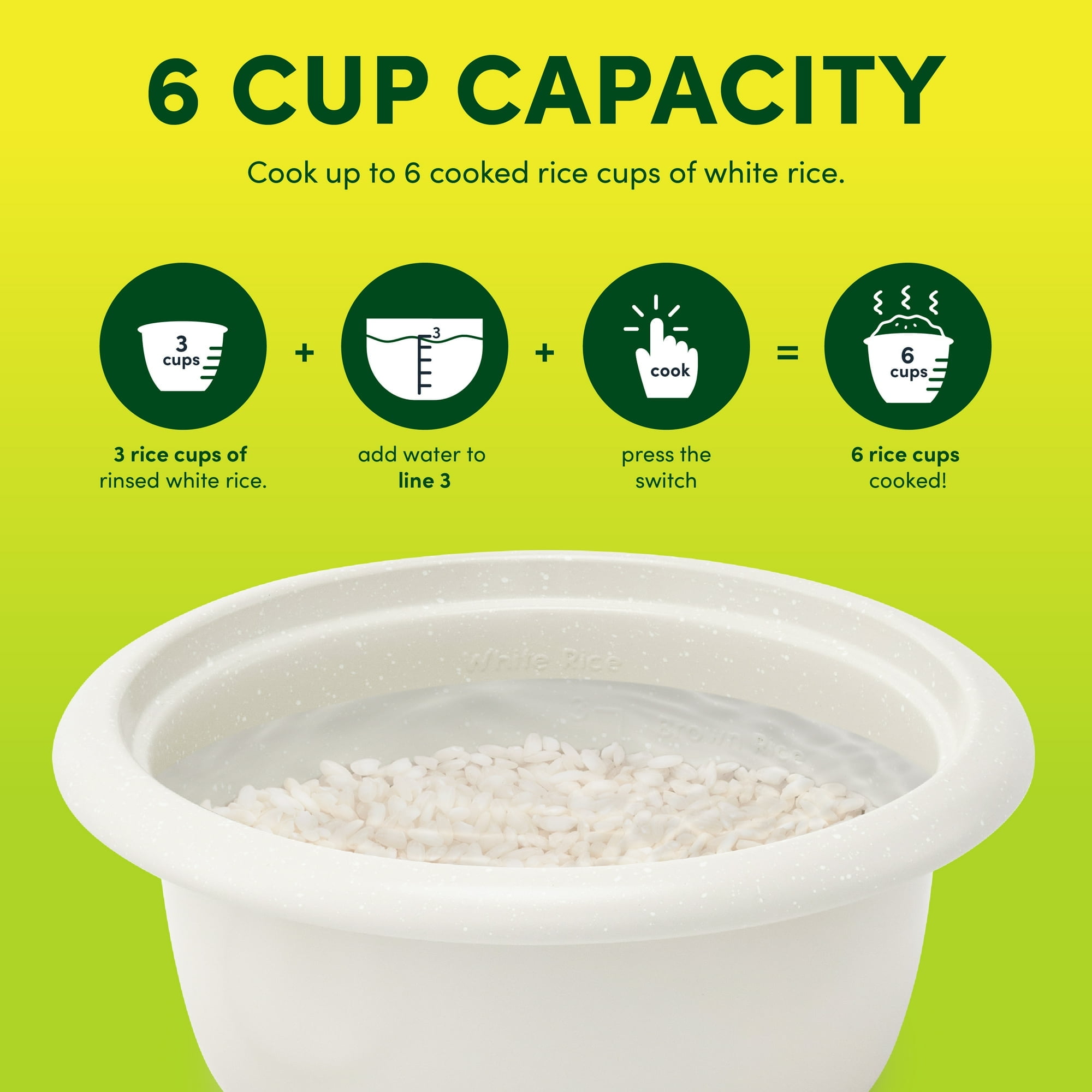 Restored AROMA® 6-Cup Rice Cooker & Food Steamer with Bonded Granite® Nonstick Ceramic & Pop-Up Steam Tray - White (Refurbished)