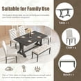 thumbnail image 4 of Harper & Bright Designs Furniture 6-Piece Adult Rustic Wood MDF Nailhead Trim Dining Furniture Set Antique Gray, 4 of 17