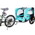 thumbnail image 2 of Pefilos 45" Dog Bike Trailer, Pet Stroller Bicycle Carrier w/Hitch, Suspension, Visibility Flag, air wheel Pet Bike Trailer for Dogs 66lb Weight Capacity, Light Blue, 2 of 17