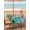 Green, variant on Outdoor Tablecloth with Umbrella Hole and Zipper, Abstract Red Rectangle Table Cloth 52x70 Inch Waterproof Tablecloth, Painting Buildings Geometric Color Block Picnic Table Cover for Patio Camping